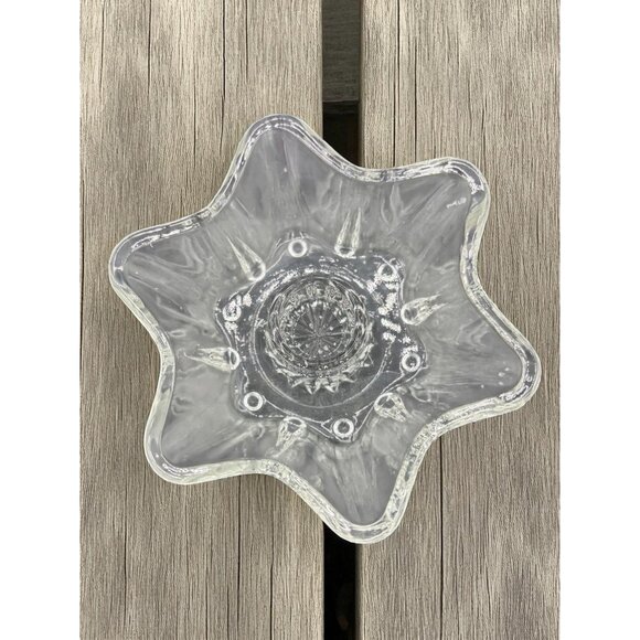 Set of 3 Vintage 5-6 point Glass Star Taper Candle Holders - Picture 3 of 7